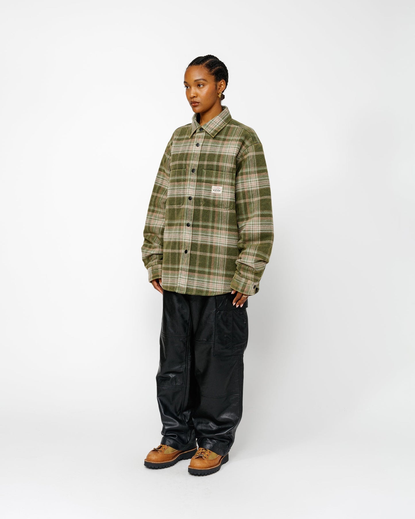 PANTALON EN CUIR CARGO MILITAIRE