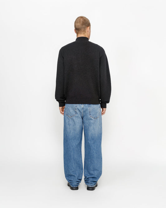 HALF ZIP MOCK NECK SWEATER