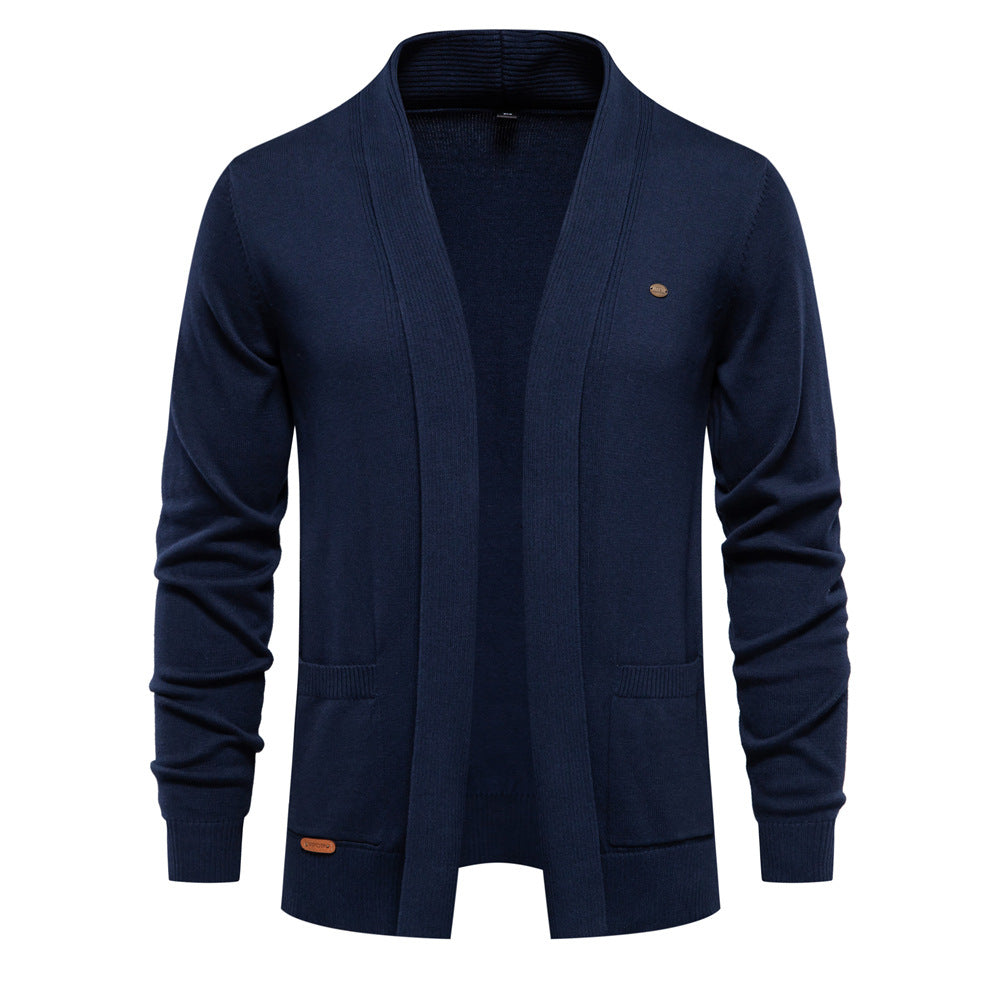 Cardigan Homme Décontracté Col V Ouvert Style Vintage