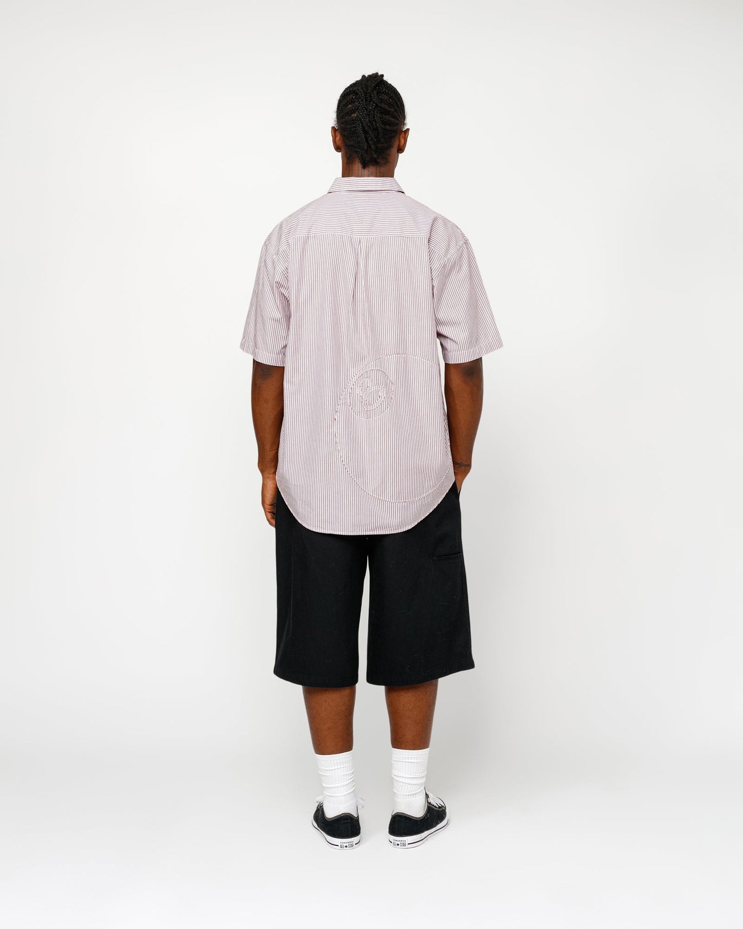 CHEMISE COUPE AMPLE MANCHES COURTES À RAYURES 8 BALL