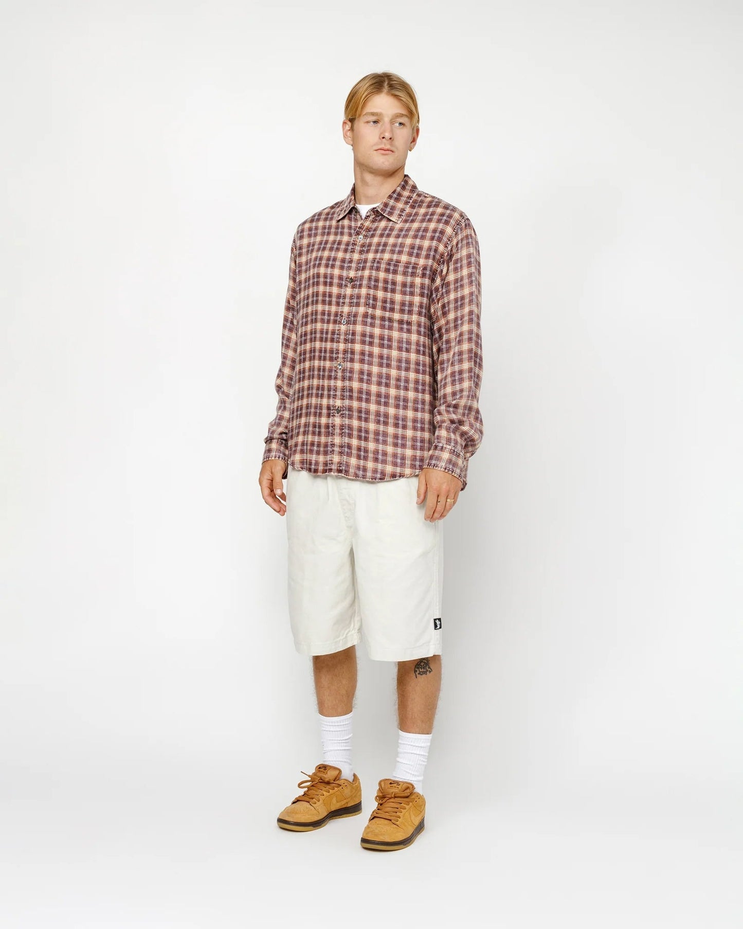 SHORT DE PLAGE EN COTON GRATTÉ