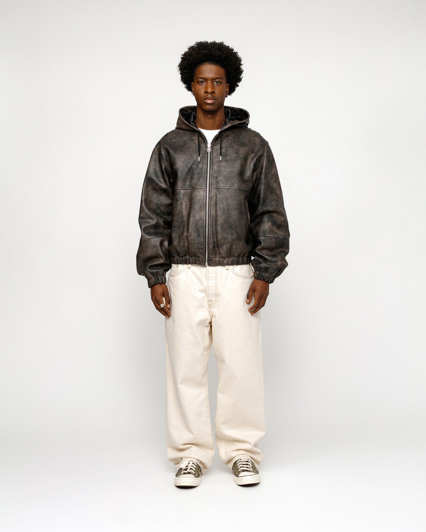 BLOUSON DE TRAVAIL CUIR STONEWASH