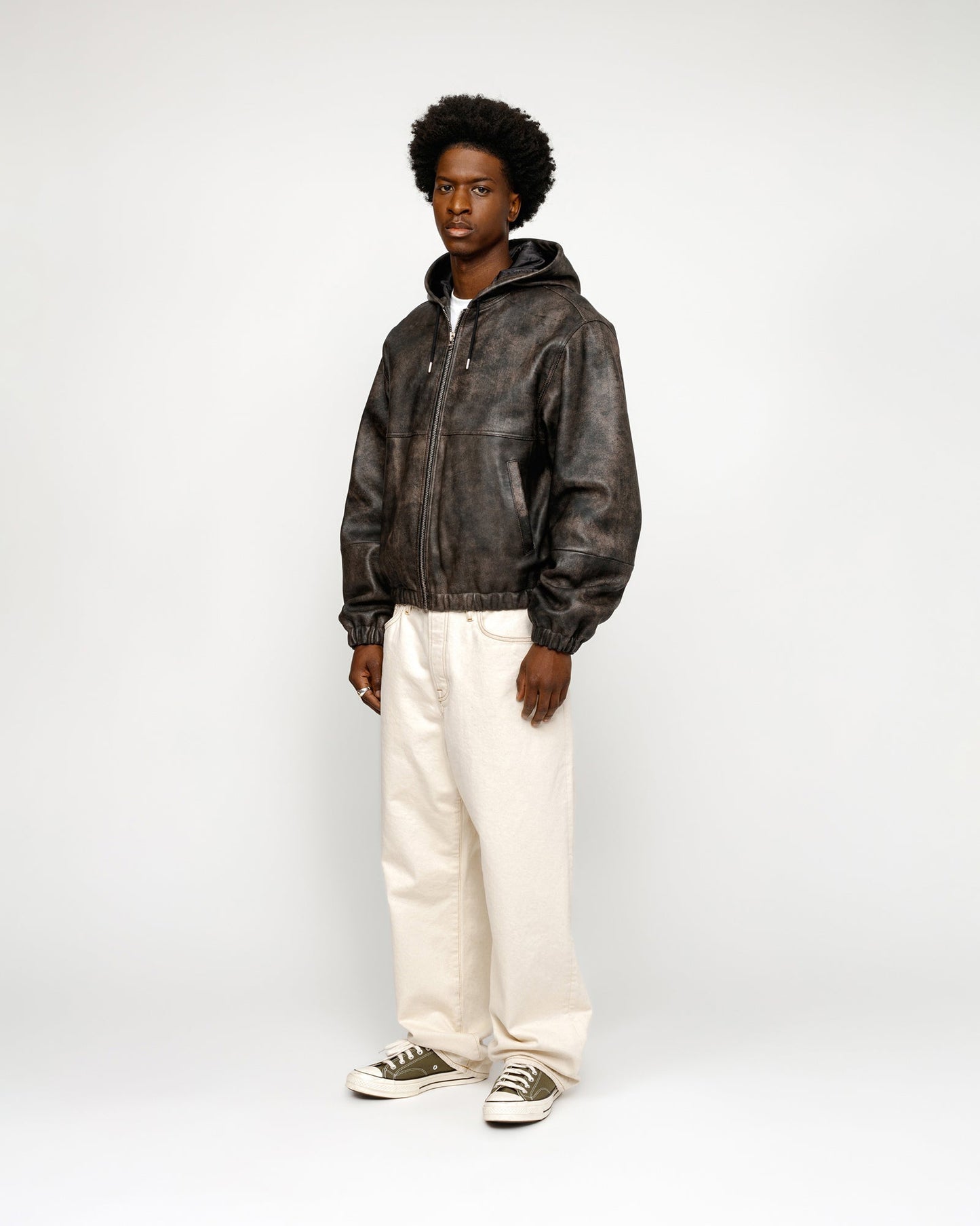 BLOUSON DE TRAVAIL CUIR STONEWASH