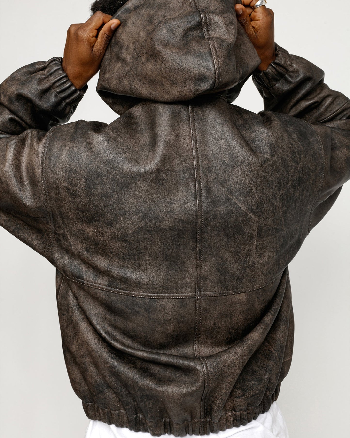 BLOUSON DE TRAVAIL CUIR STONEWASH