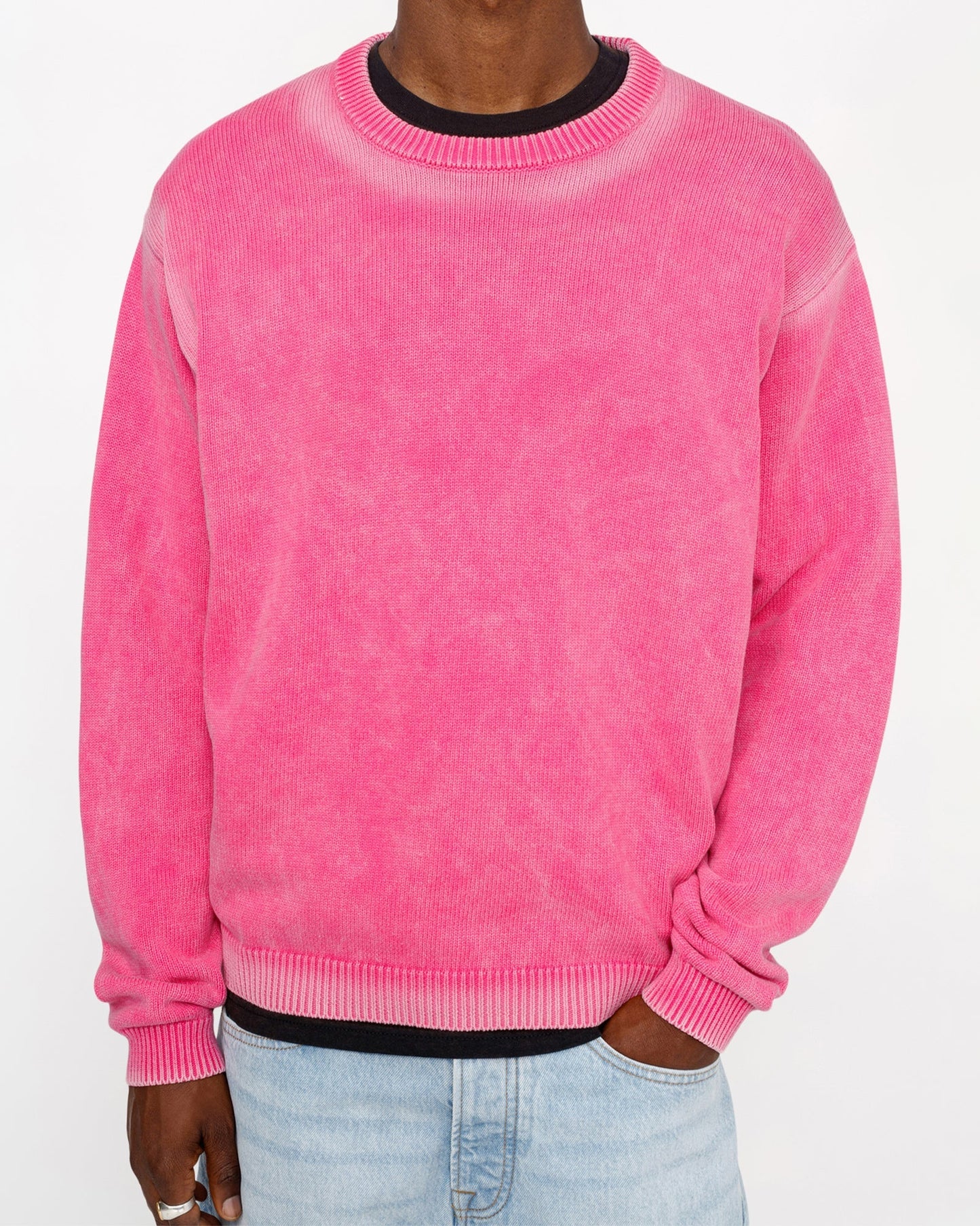 PULL EN TRICOT DE COTON DÉLAVÉ