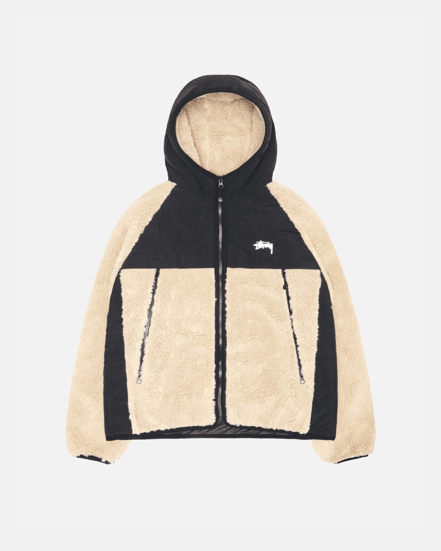 VESTE À CAPUCHE EN SHERPA ET EMBOUTS