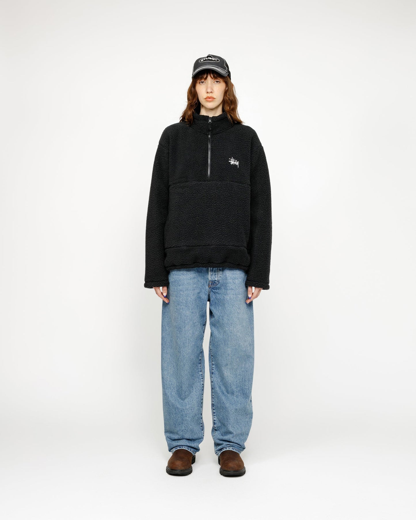 PULL COL MONTANT DEMI-ZIP EN POLAIRE