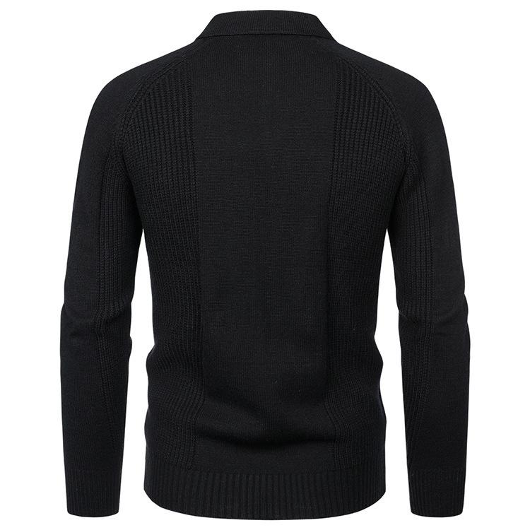 Chandail en tricot ajusté pour homme, style vintage, à manches raglan et poche à revers