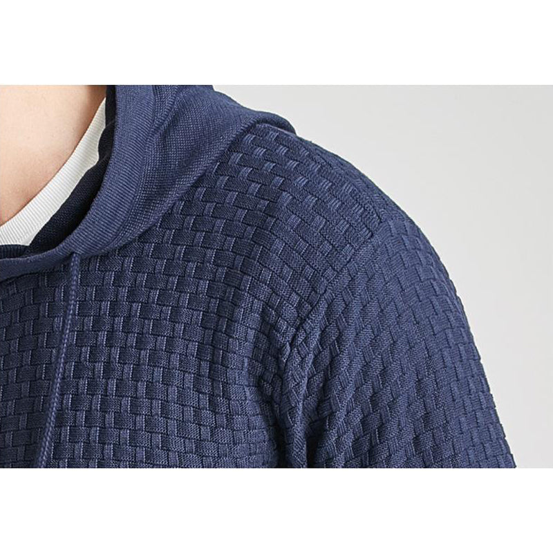 Herren-Pullover Jacquard-Karo-Muster Kapuzenpullover Basic Vintage-Stil