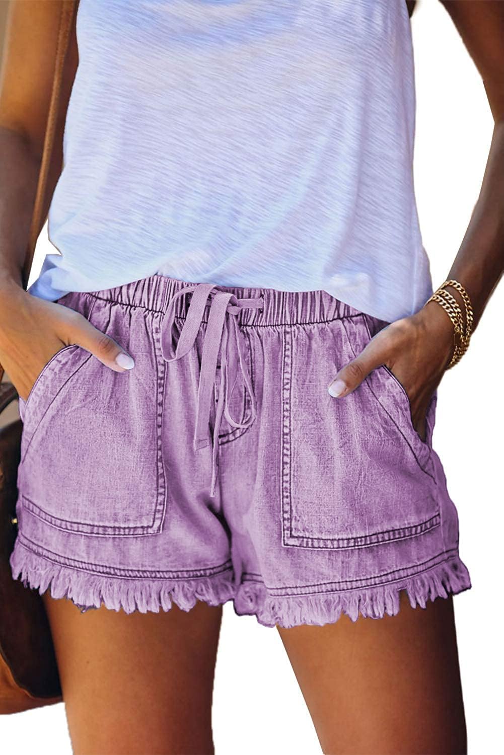 Shorts Légers pour Femmes, Amples, Tendance, avec Cordon de Serrage à la Taille, Confortables