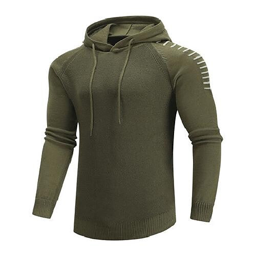 Pull homme, couleur unie, patchwork, à capuche, décontracté, quotidien, extérieur