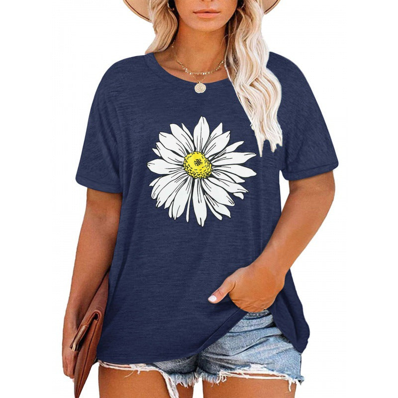 ✨T-shirts décontractés à imprimé marguerite et col en V pour femmes