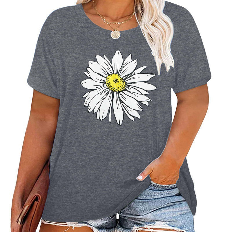 ✨T-shirts décontractés à imprimé marguerite et col en V pour femmes