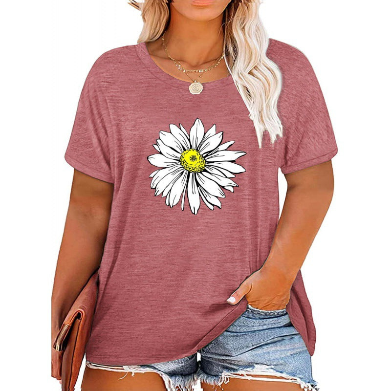✨T-shirts décontractés à imprimé marguerite et col en V pour femmes