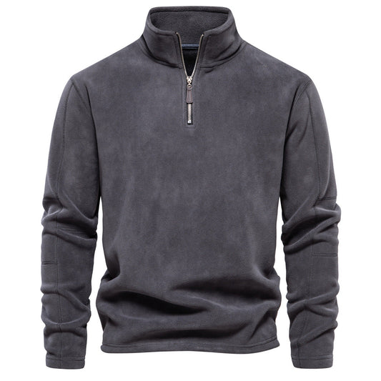 Herren Half-Stand-Collar Sherpa Fleece Pullover