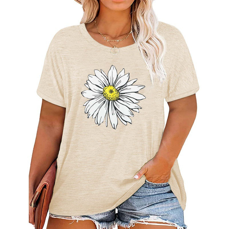 ✨T-shirts décontractés à imprimé marguerite et col en V pour femmes