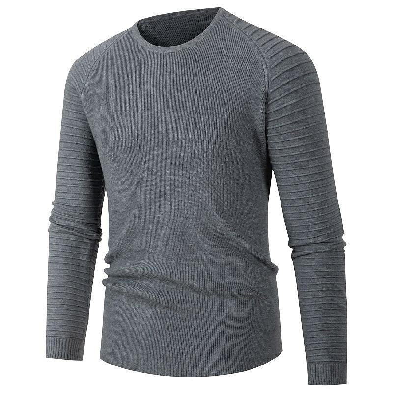 Pull décontracté pour homme à col rond et manches raglan