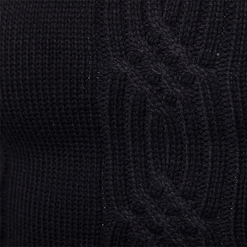 Pull basique en tricot torsadé à col roulé pour homme