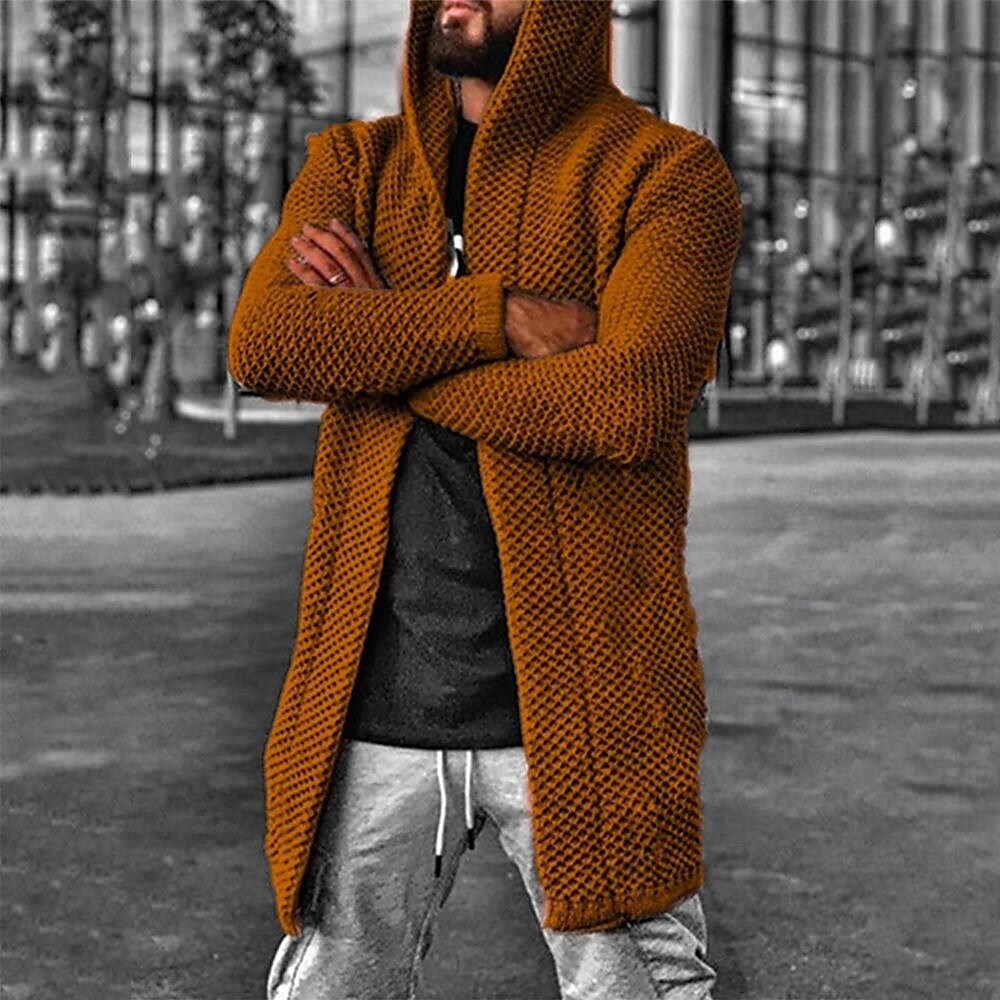 Cardigan à Capuche Texturé Uni pour Homme
